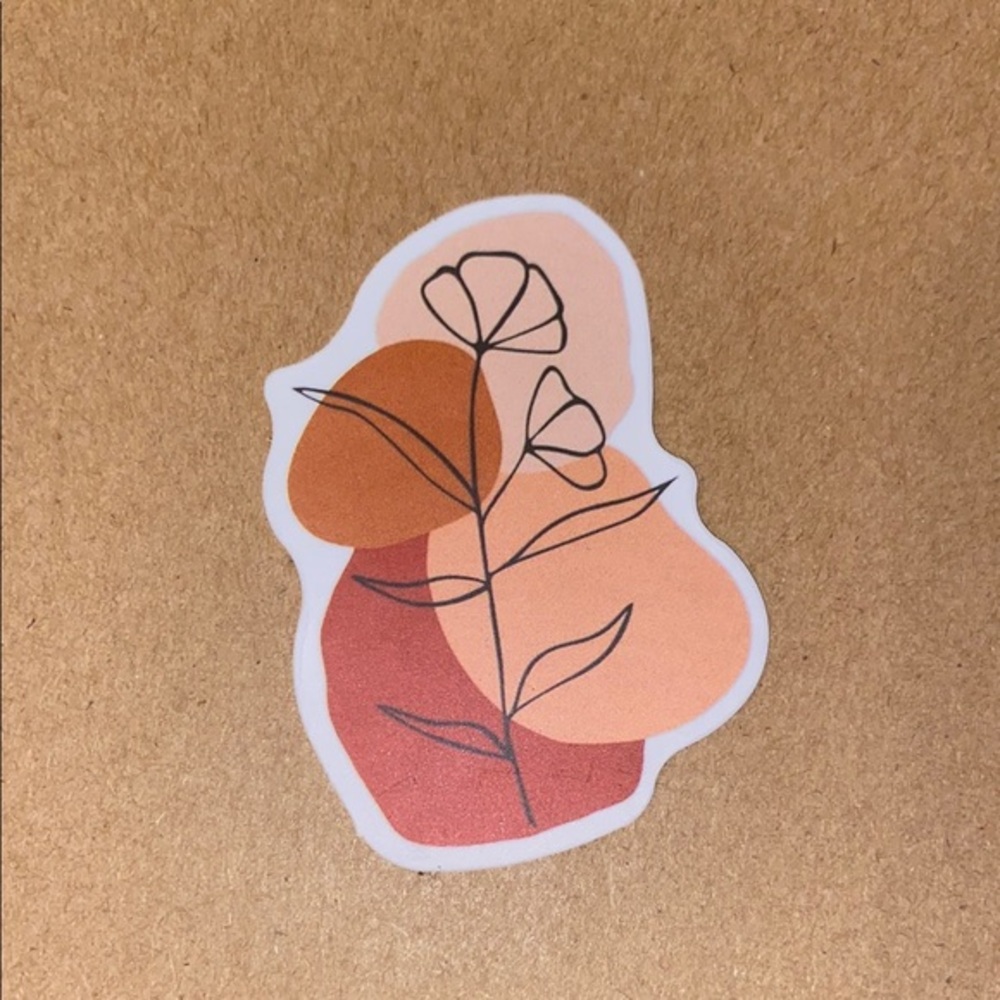 🌈20/$5🌈 Abstract Floral Sticker - Orange and Red